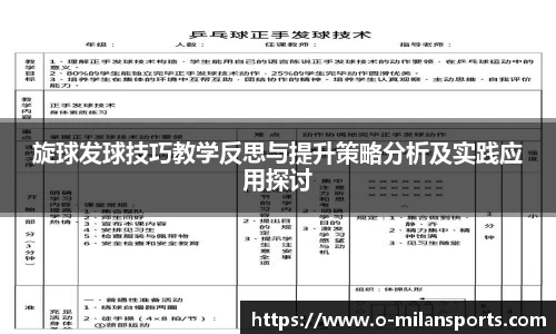 旋球发球技巧教学反思与提升策略分析及实践应用探讨